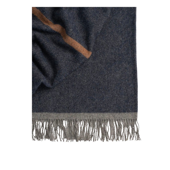 Lumsden Navy Wool Throw/ Blanket