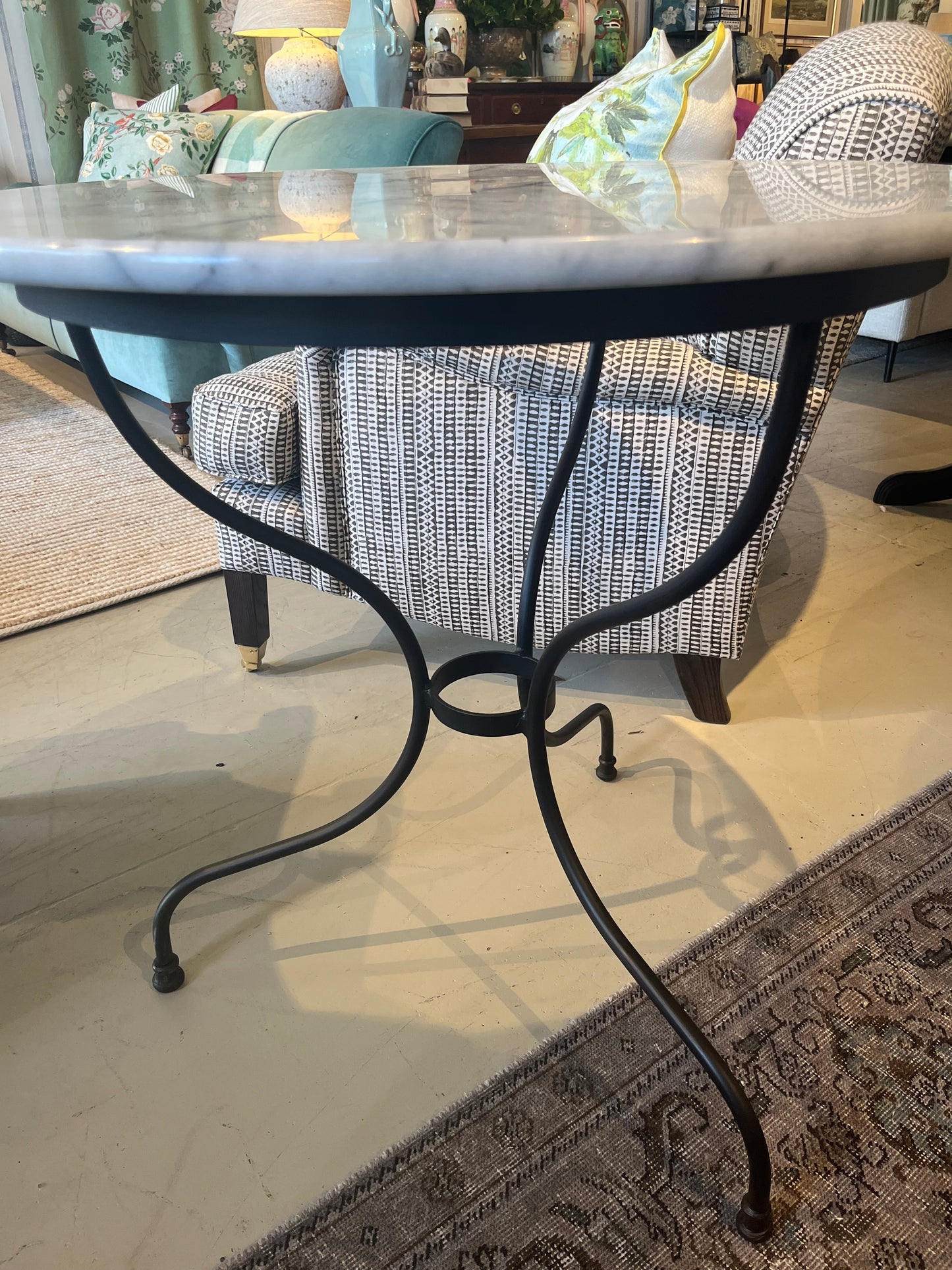 Iron & Marble Occasional Table