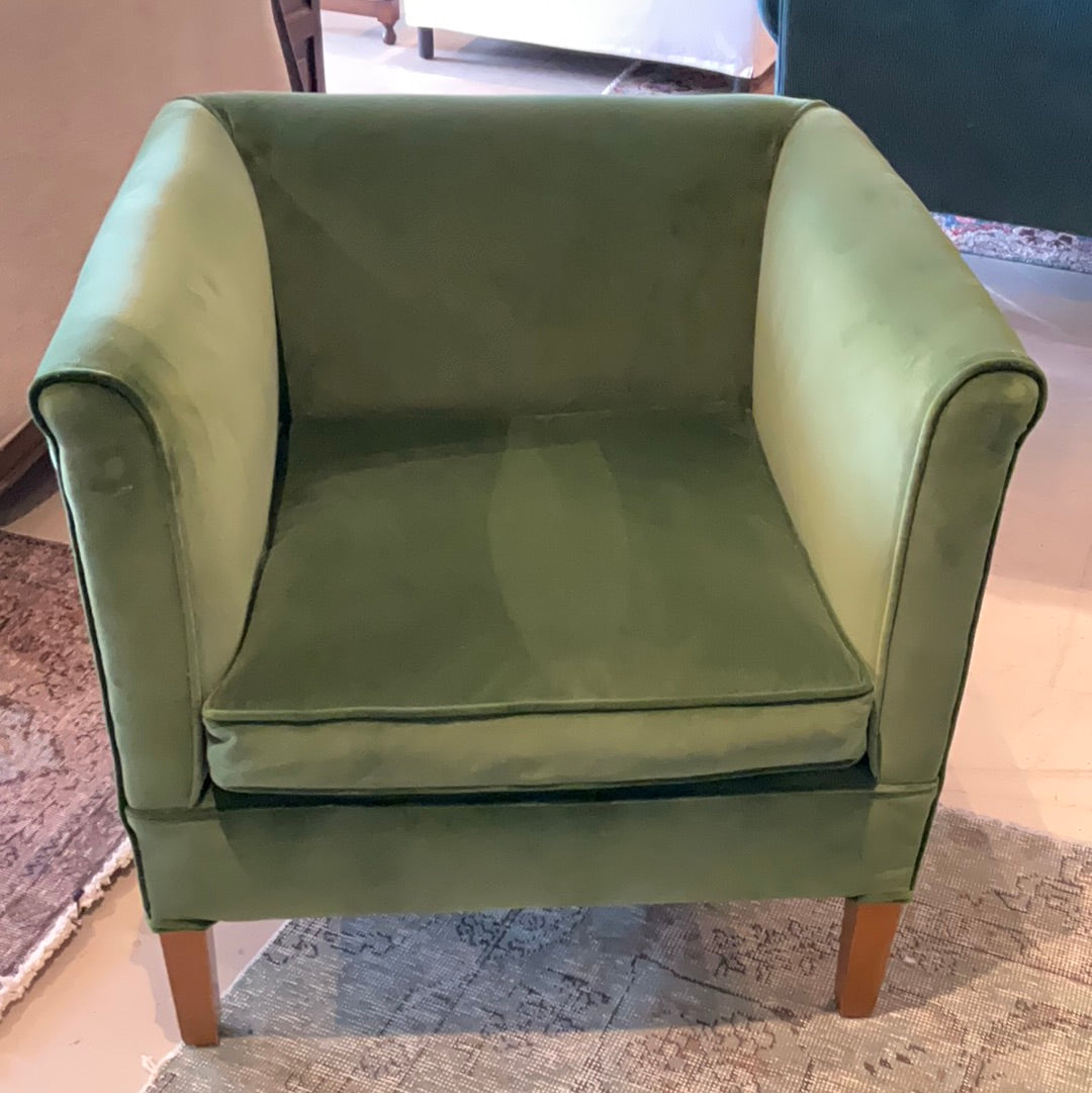 Small Green Velvet Chair Kit & Caboodle NZ