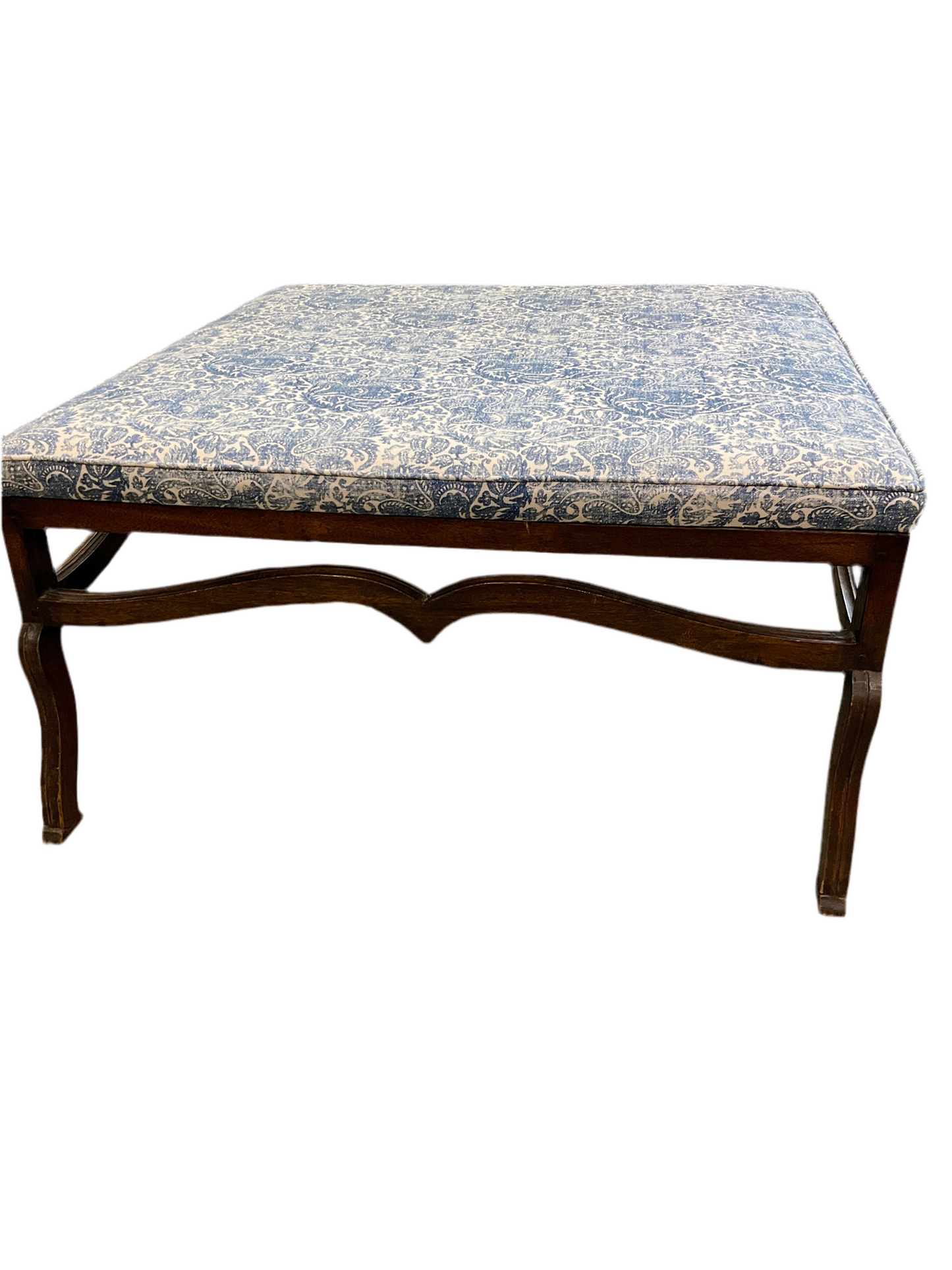 Oak framed with cupids bow detail Ottoman