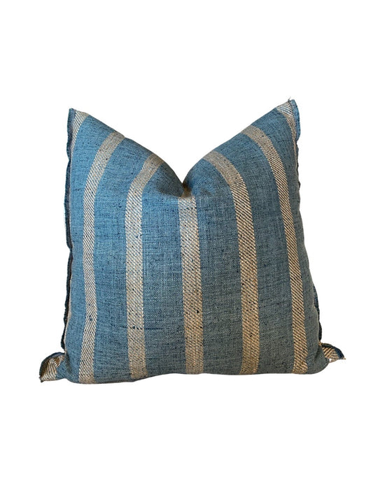 Teal and Herringbone stripe Kravet Cushion