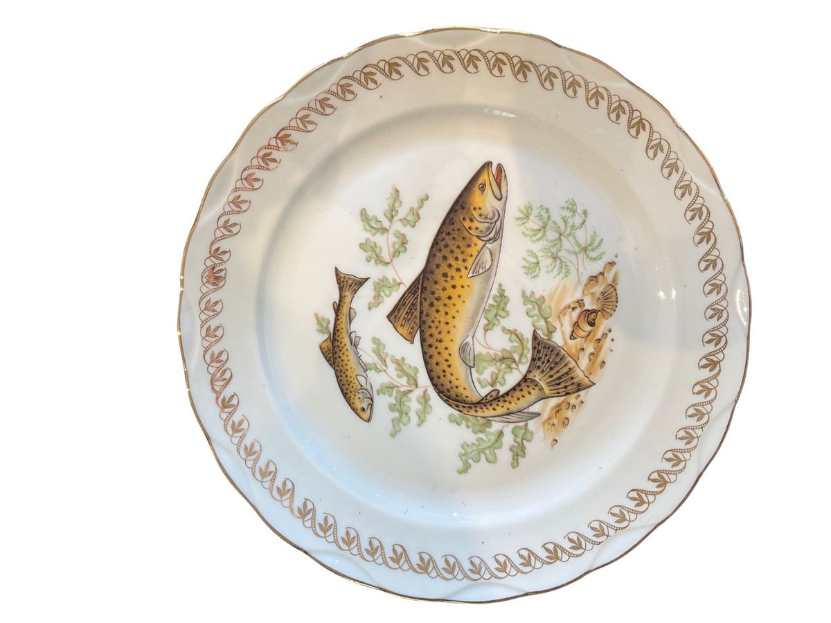 Set of 6 French Vintage Fish Plates Kit & Caboodle NZ