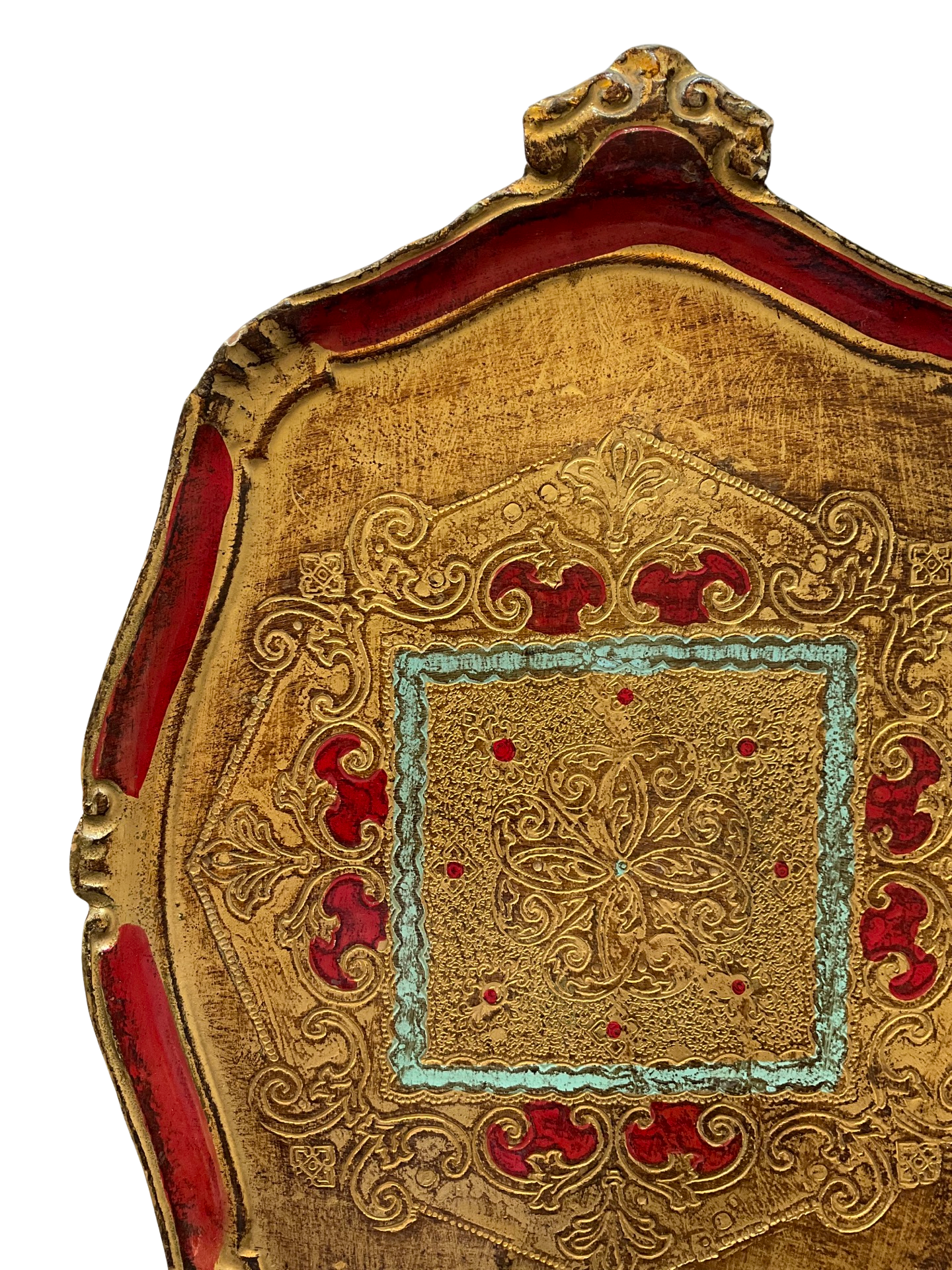 Vermillion & Gold Florentine Tray