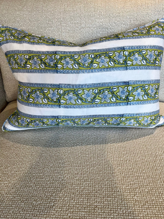 Hand blocked cushion