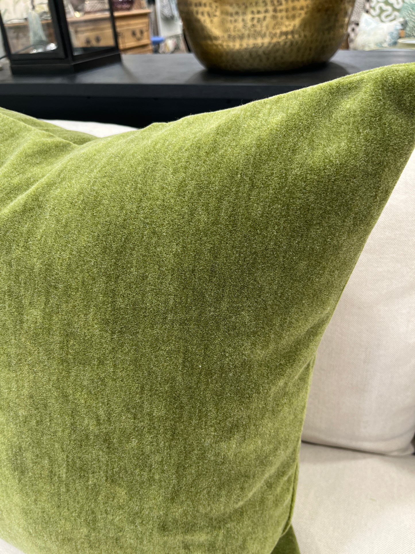 Plush Green Velvet Cushion
