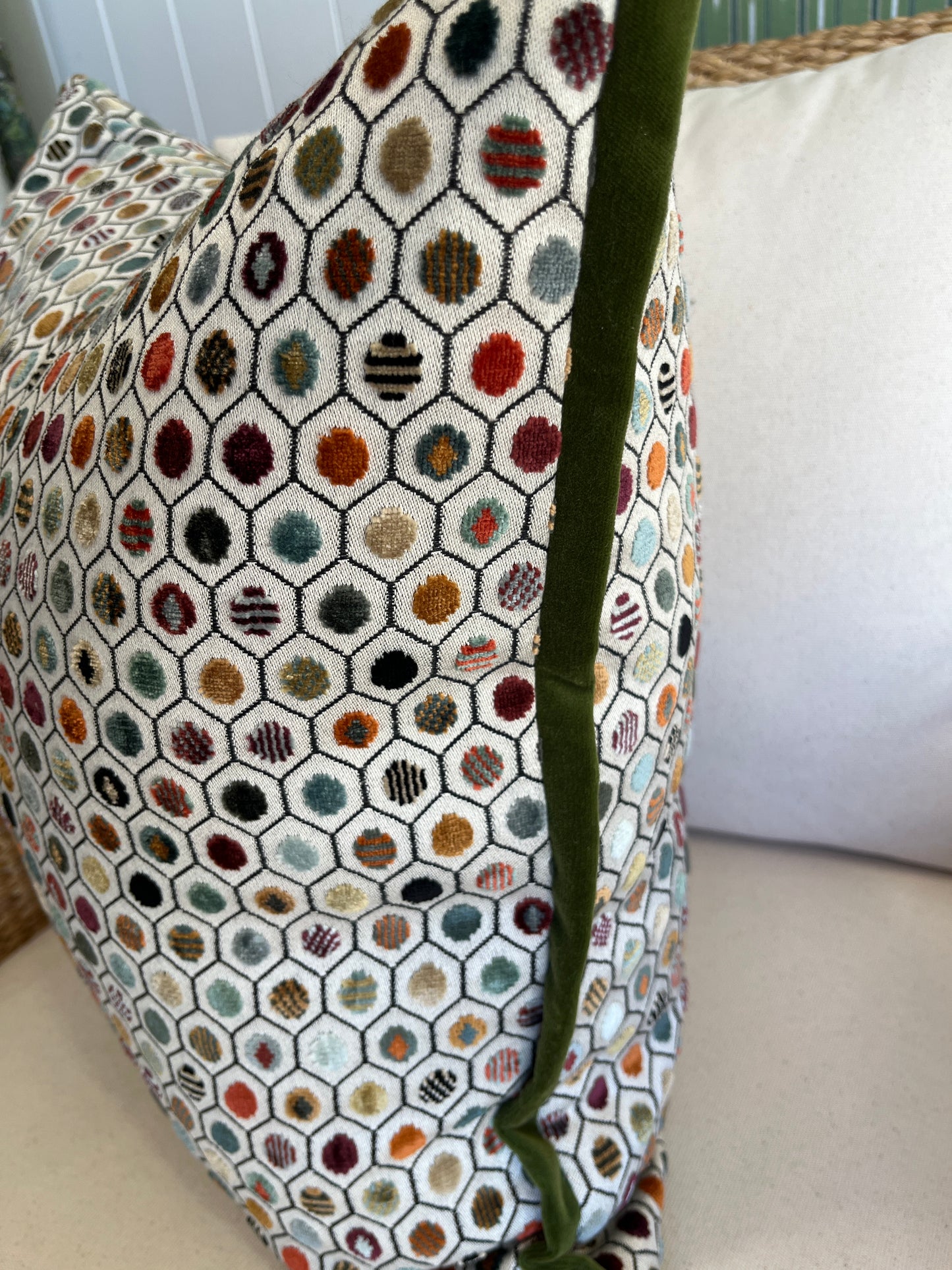 Osbourne & Little Velvet Geometric Cushion