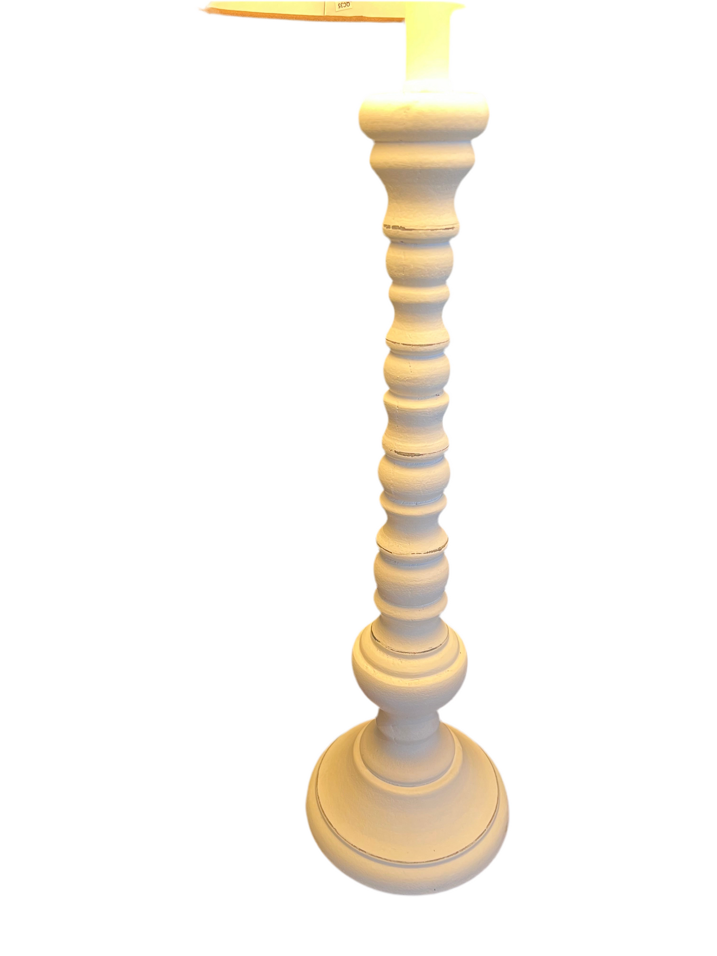 Turned white washed Lampbase