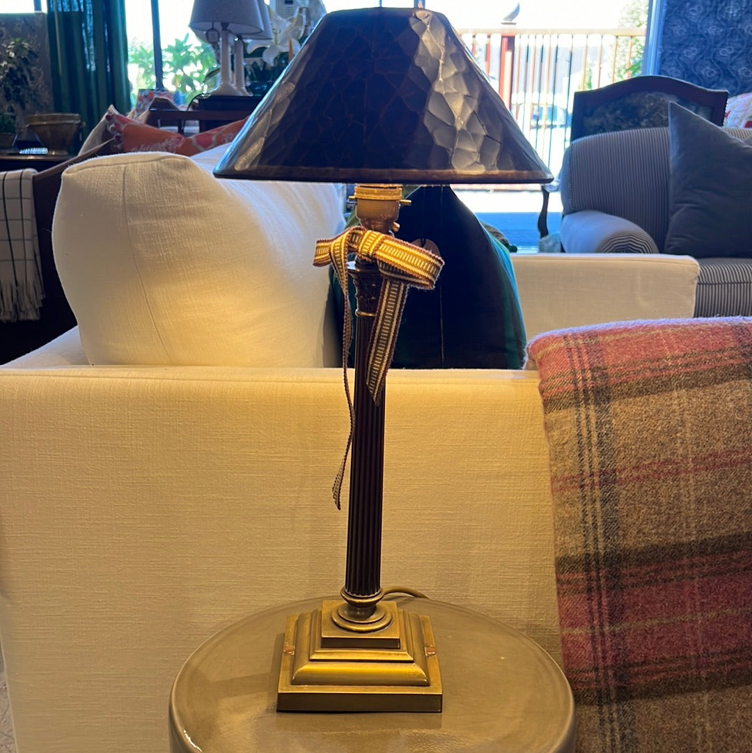 Antique Brass column lamp – Kit Caboodle NZ