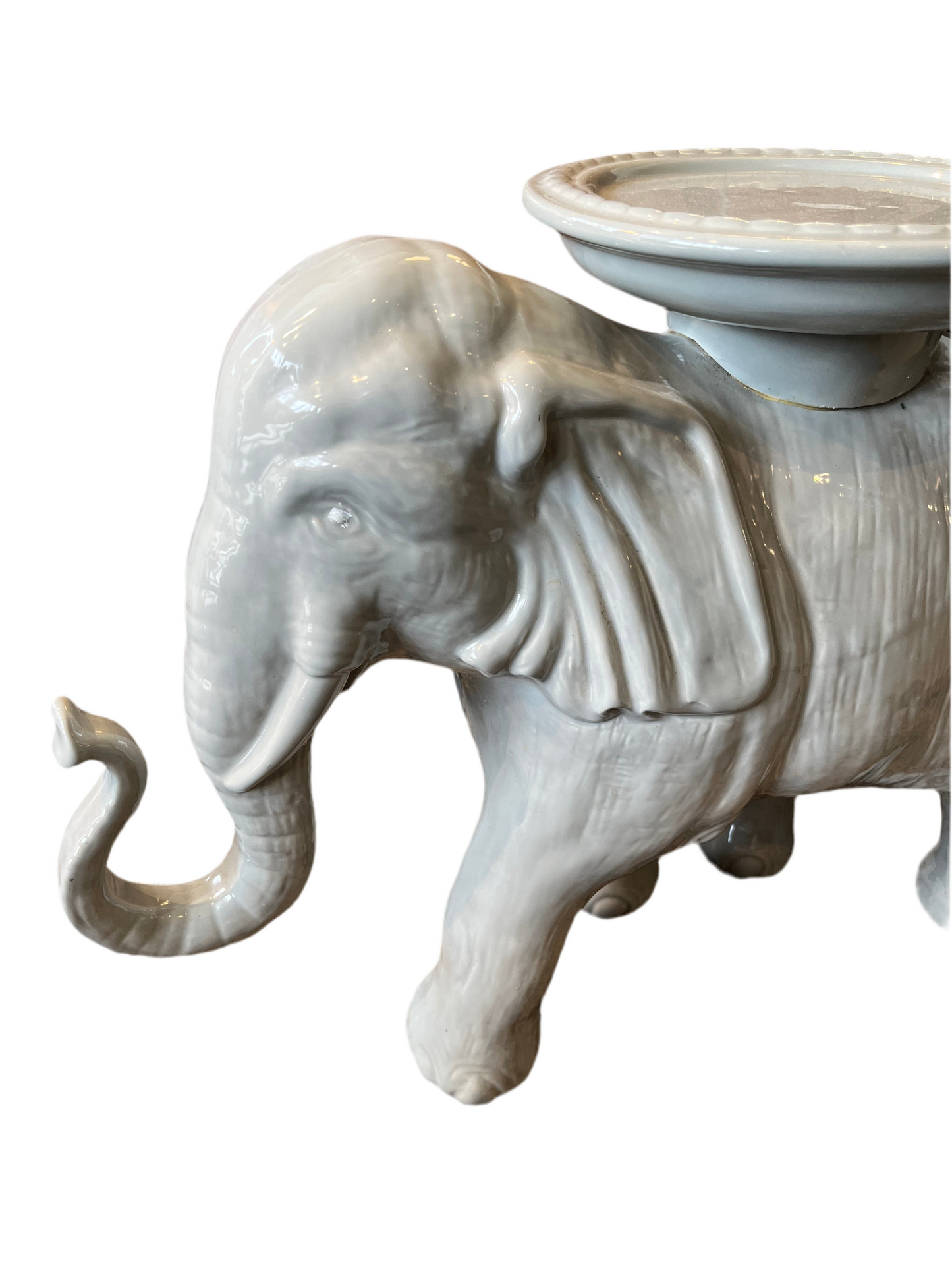 Glazed Ceramic Elephant drinks table/ Plant stand