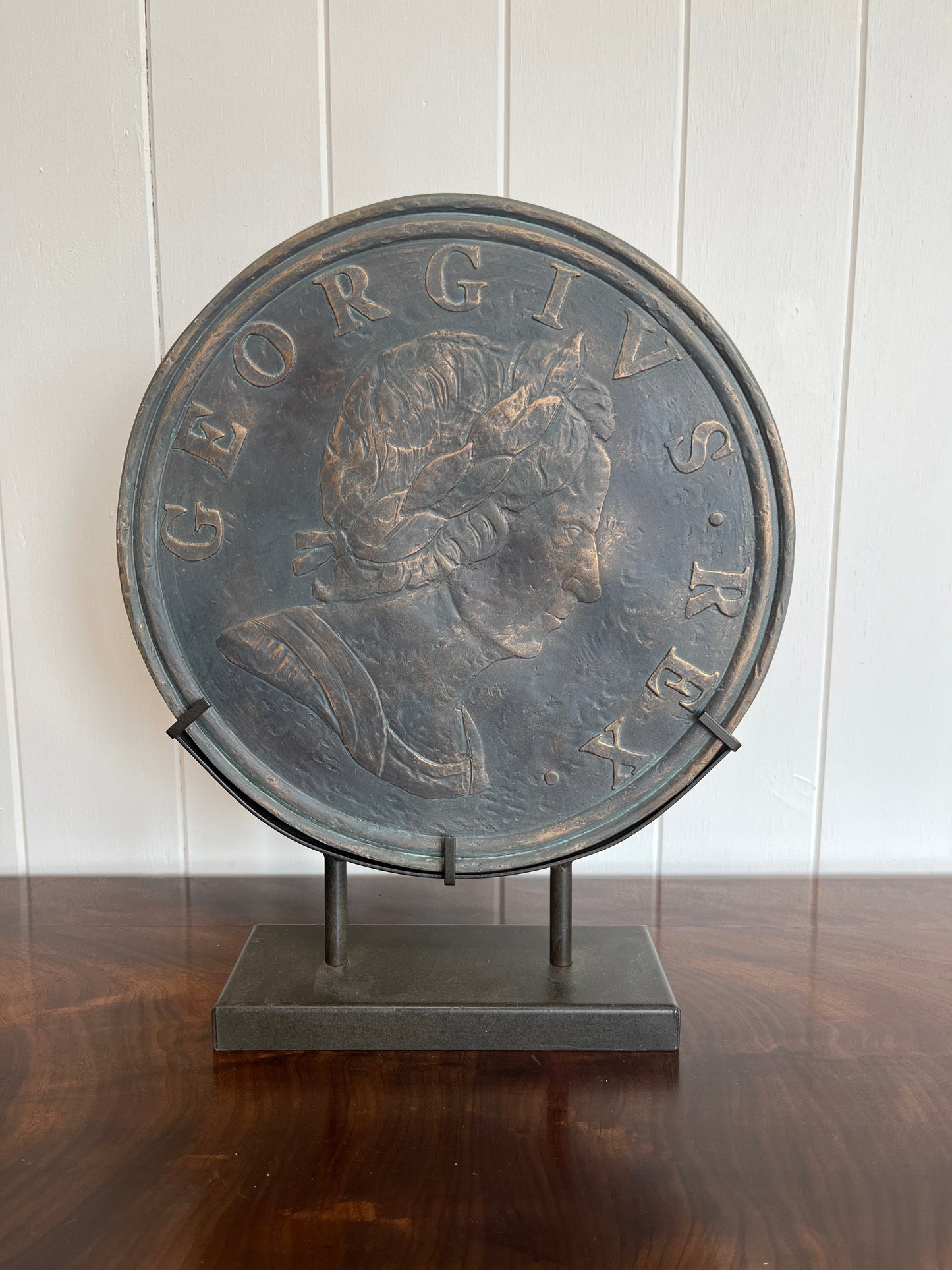Reversible Brass Coin on Display Stand