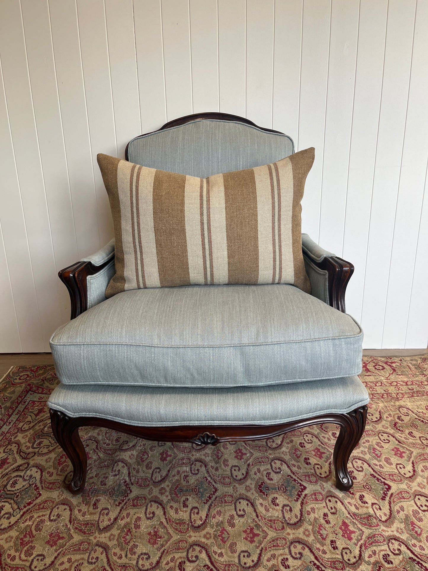 Burlap Stripe Wool Cushion