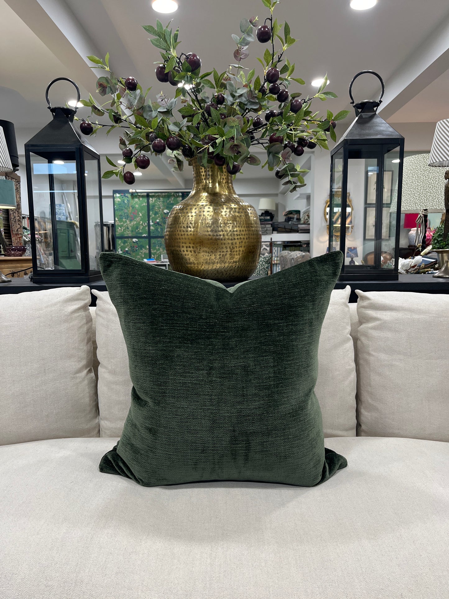 Soft Green Velvet Cushion