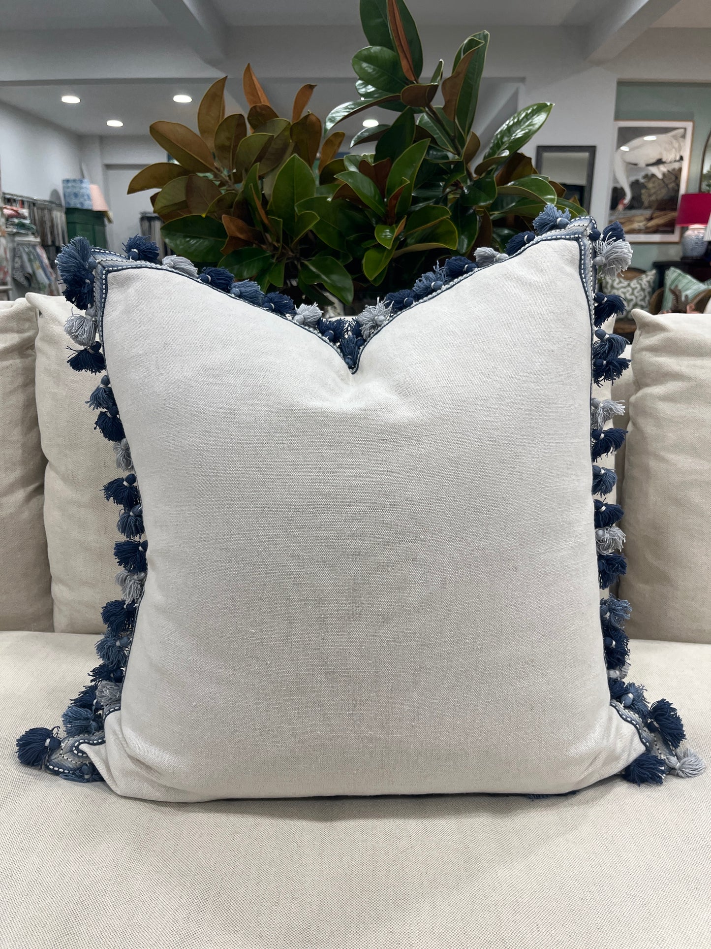 Colefax & Fowler Fan Pom Pom Cushion