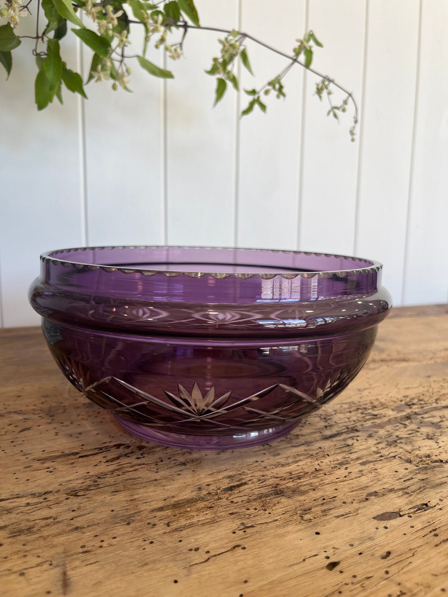 Antique Amethyst Crystal Bowl