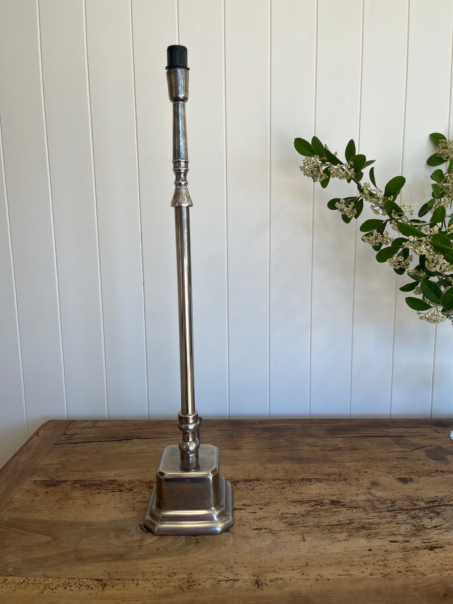 Tall Pewter Lampbase