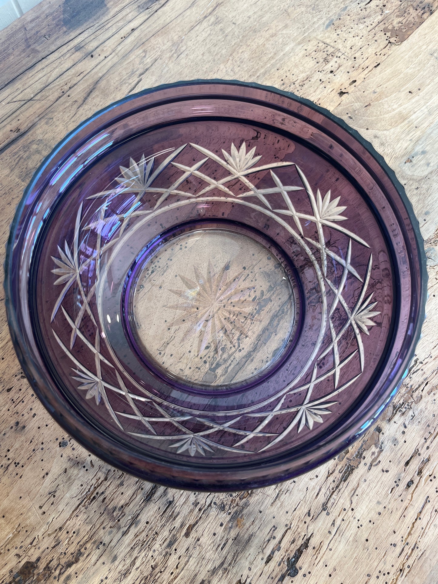 Antique Amethyst Crystal Bowl