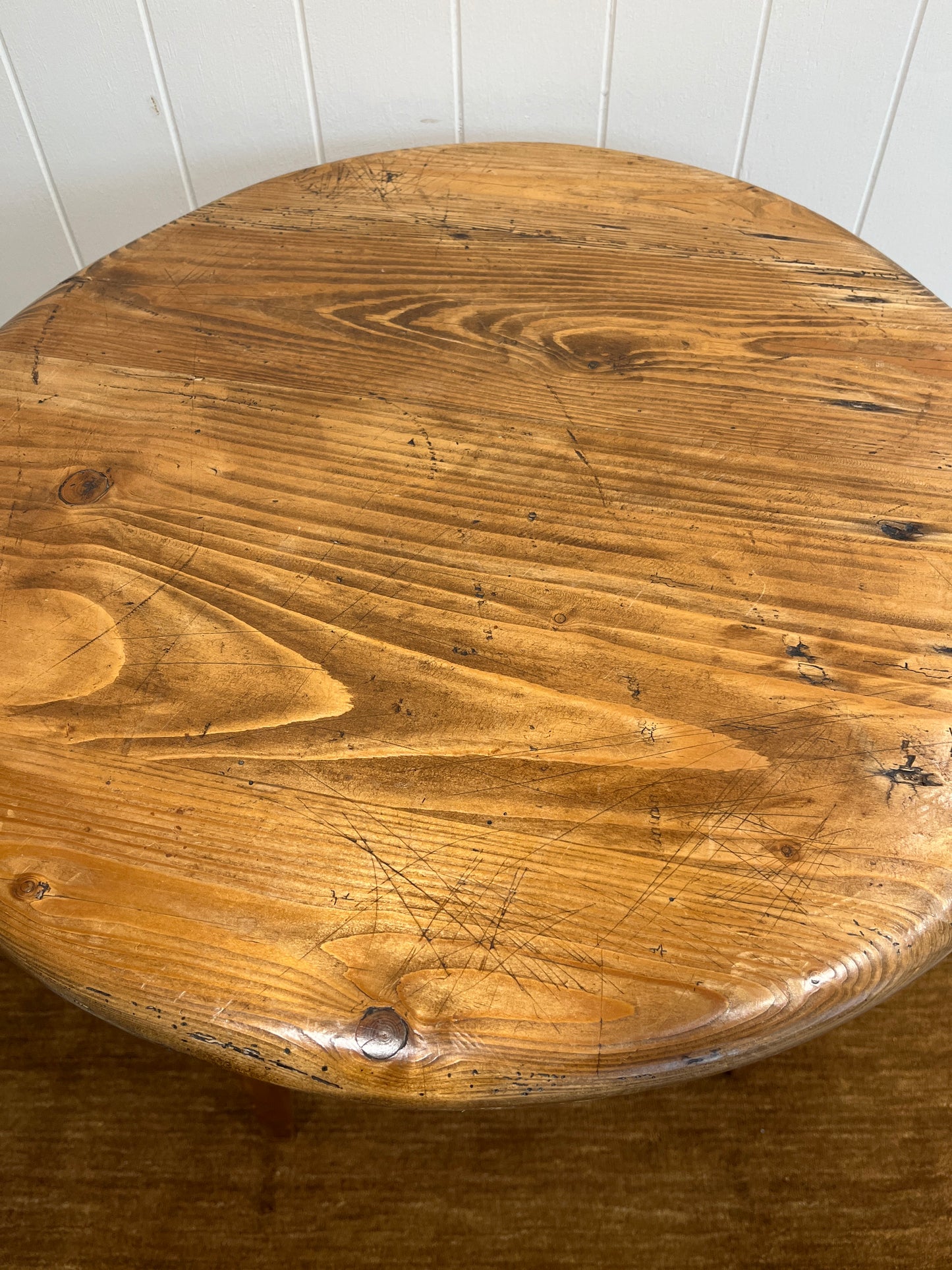 19th Century English Pine Cricket Table