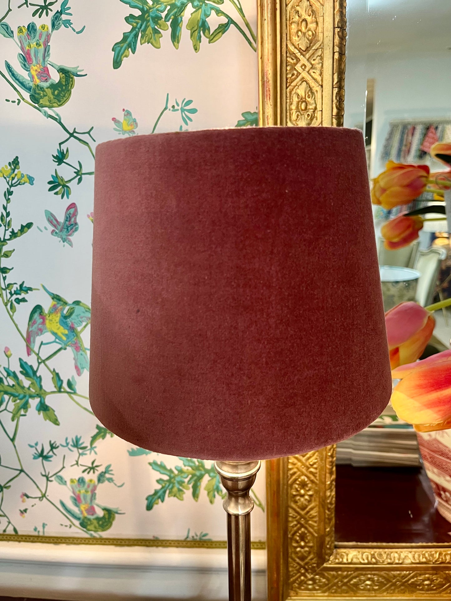 Small Red Velvet Lampshade