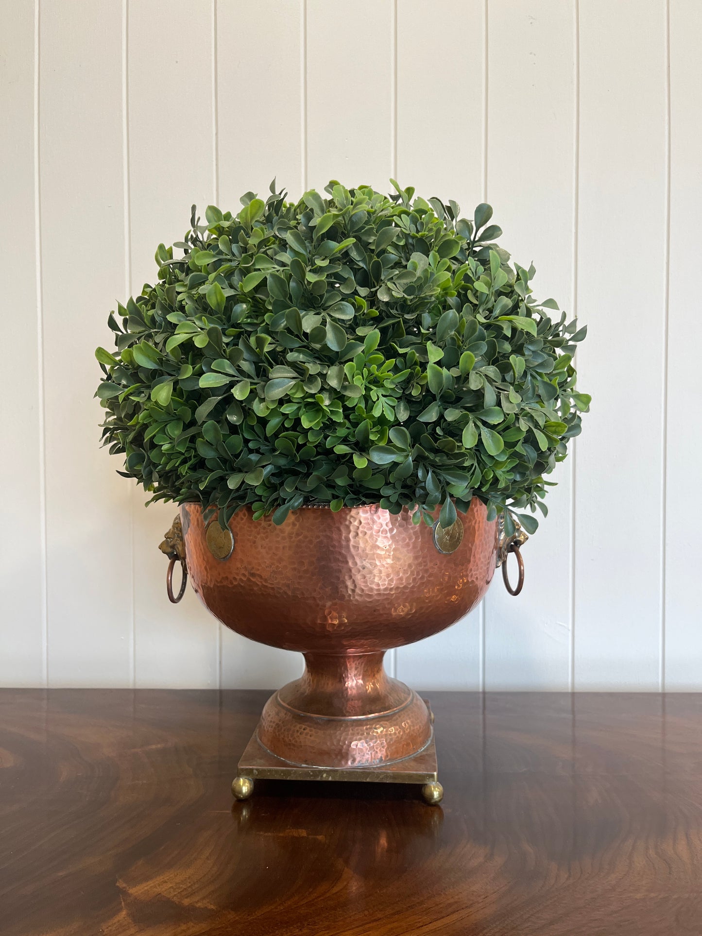 Copper punch Bowl with lions head handles