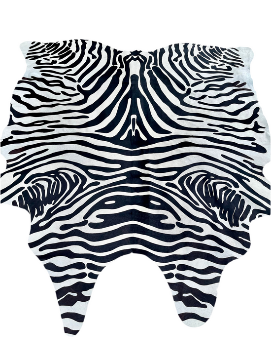 Zebra printed Cow hide
