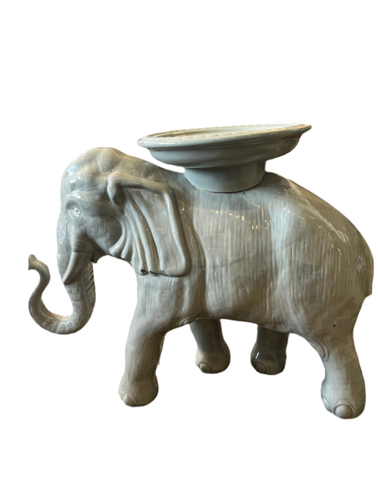 Glazed Ceramic Elephant drinks table/ Plant stand