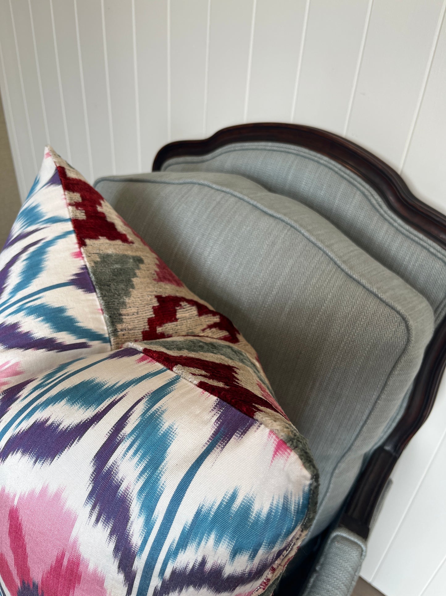 Mosaic & Floral Velvet Cushion