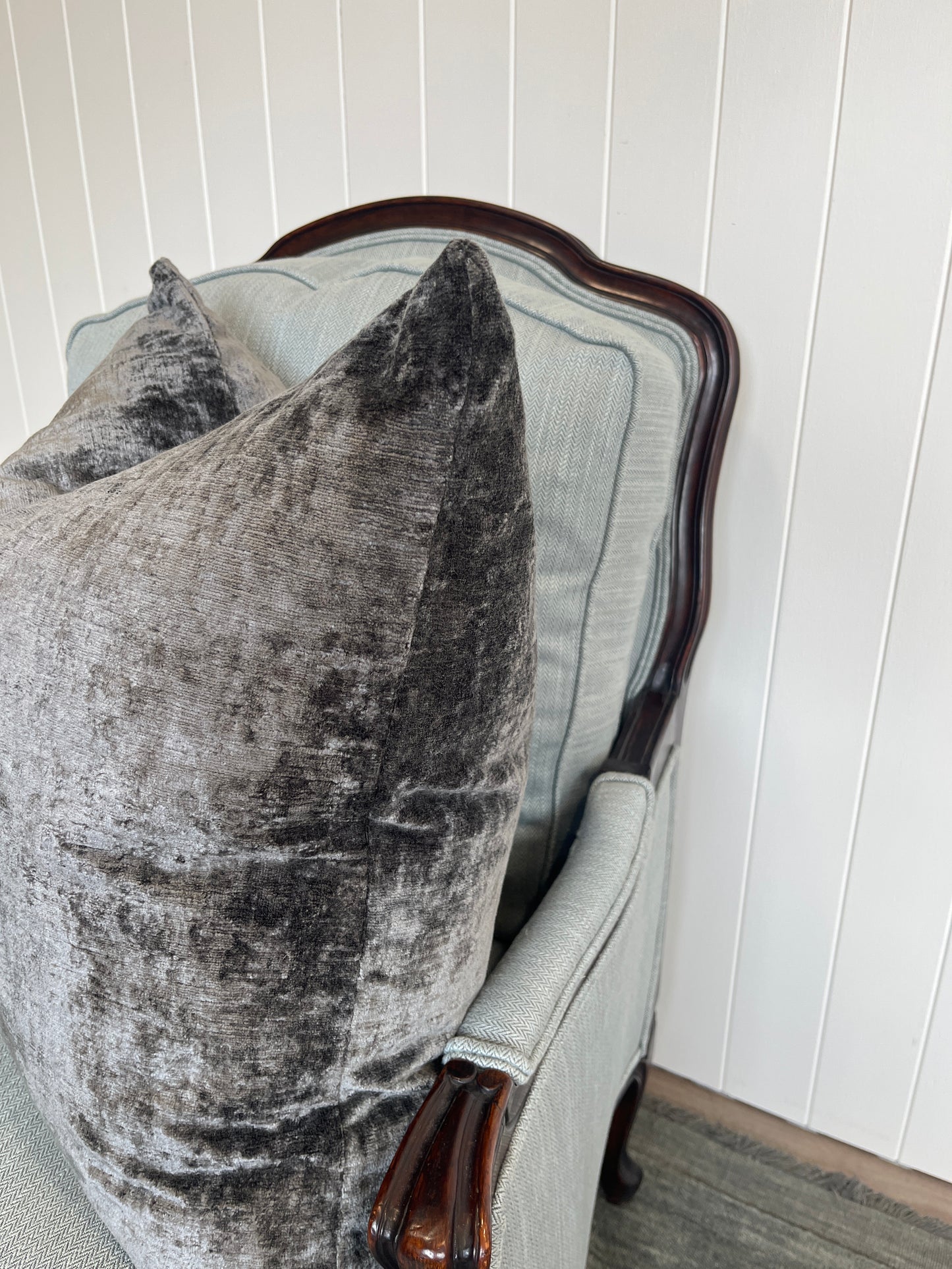 Gunmetal Velvet Cushion