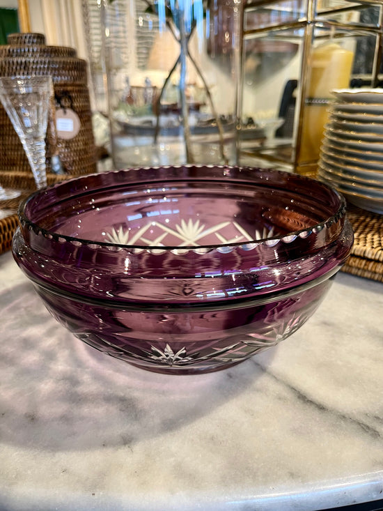 Antique Amethyst Crystal Bowl