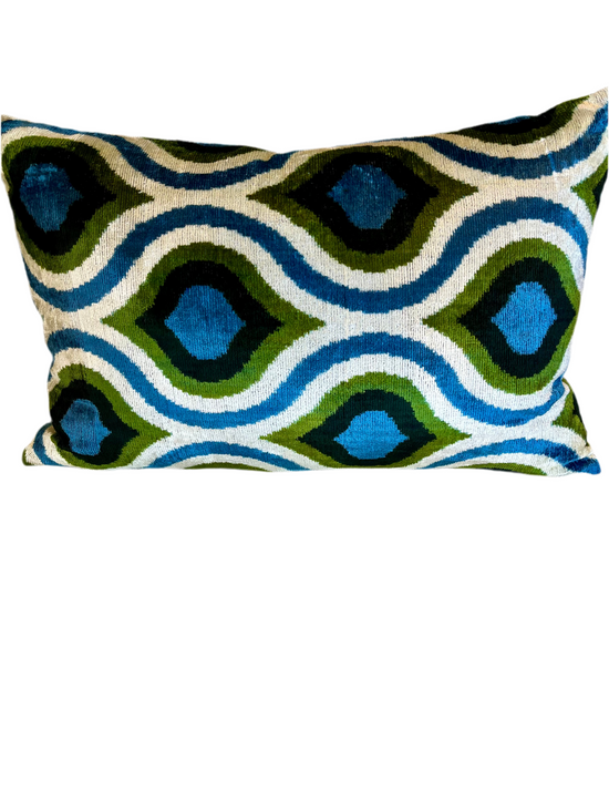 Silk Velvet Ikat Cushion