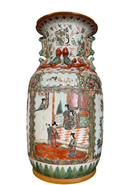 A large Famille Rose Chinese Medallion Vase