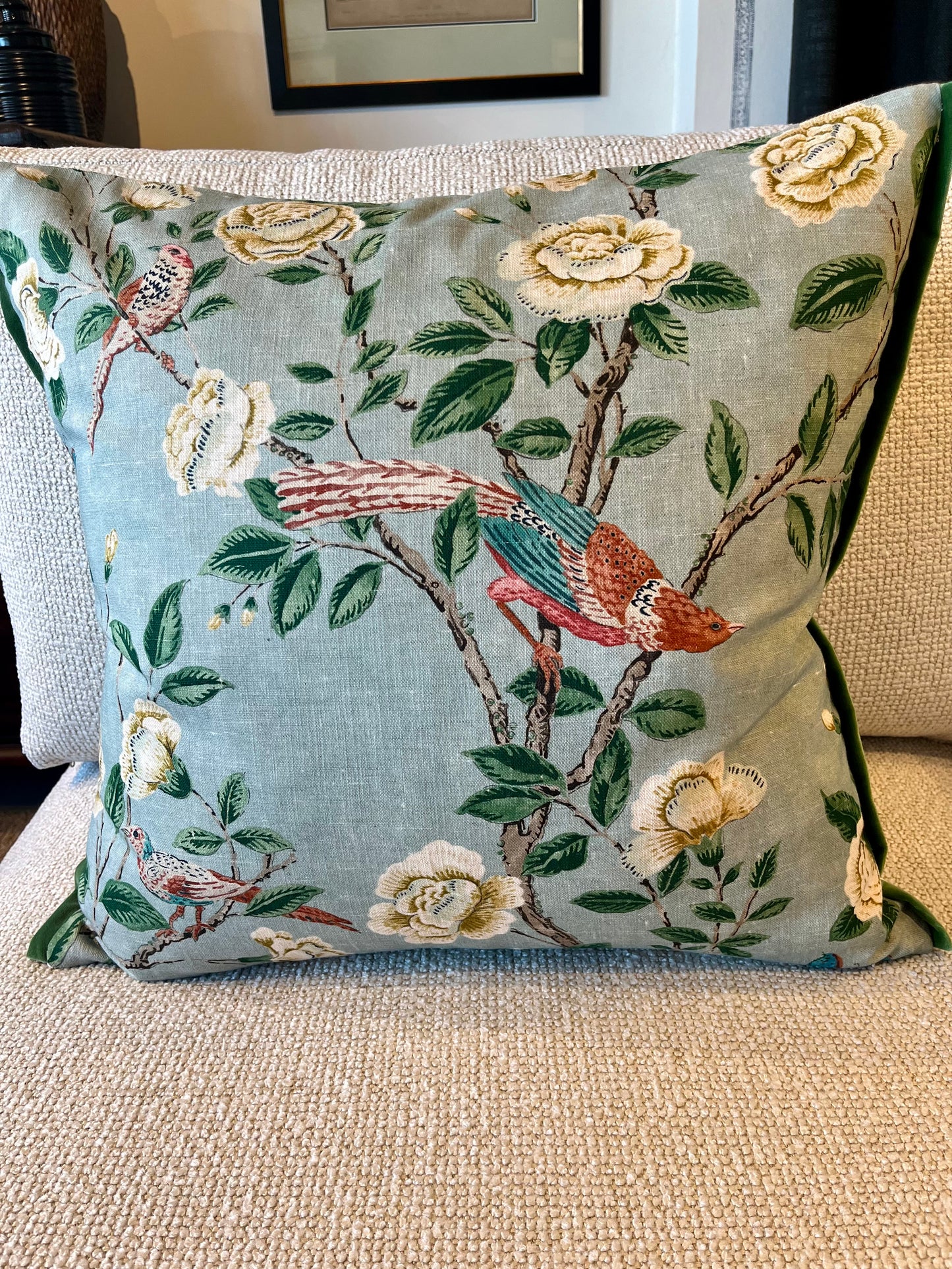 Sanderson Oriental Bird Cushion