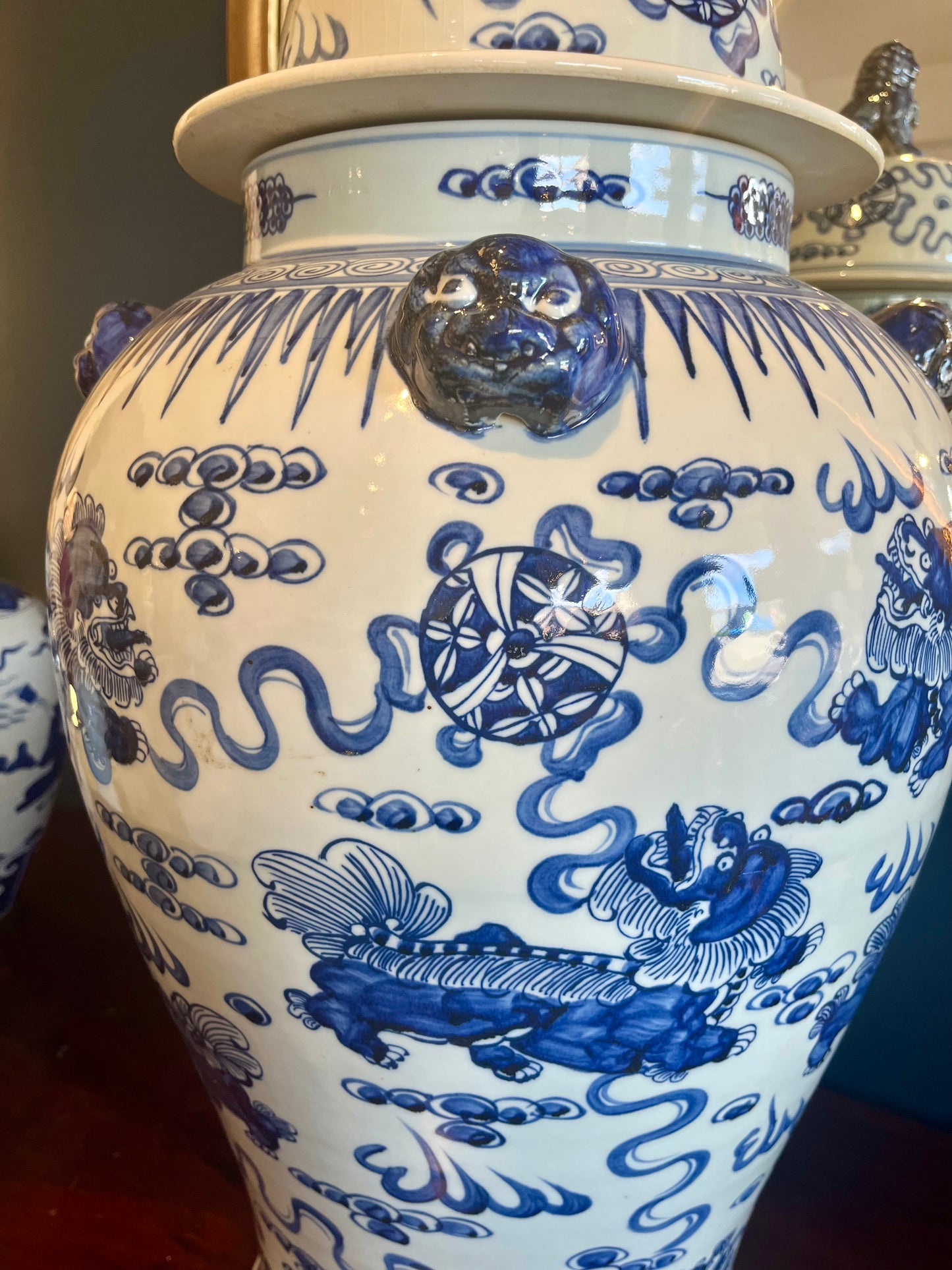 Blue & White Temple Jar