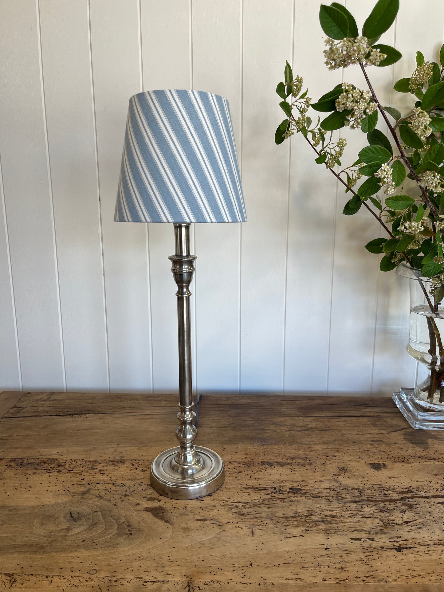 Blue & White Stripe Lamp Shade