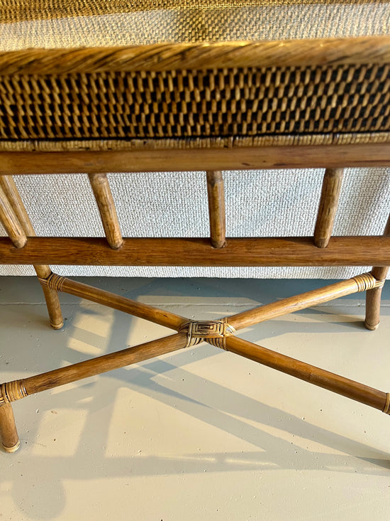 Rattan Console Table with Glass top