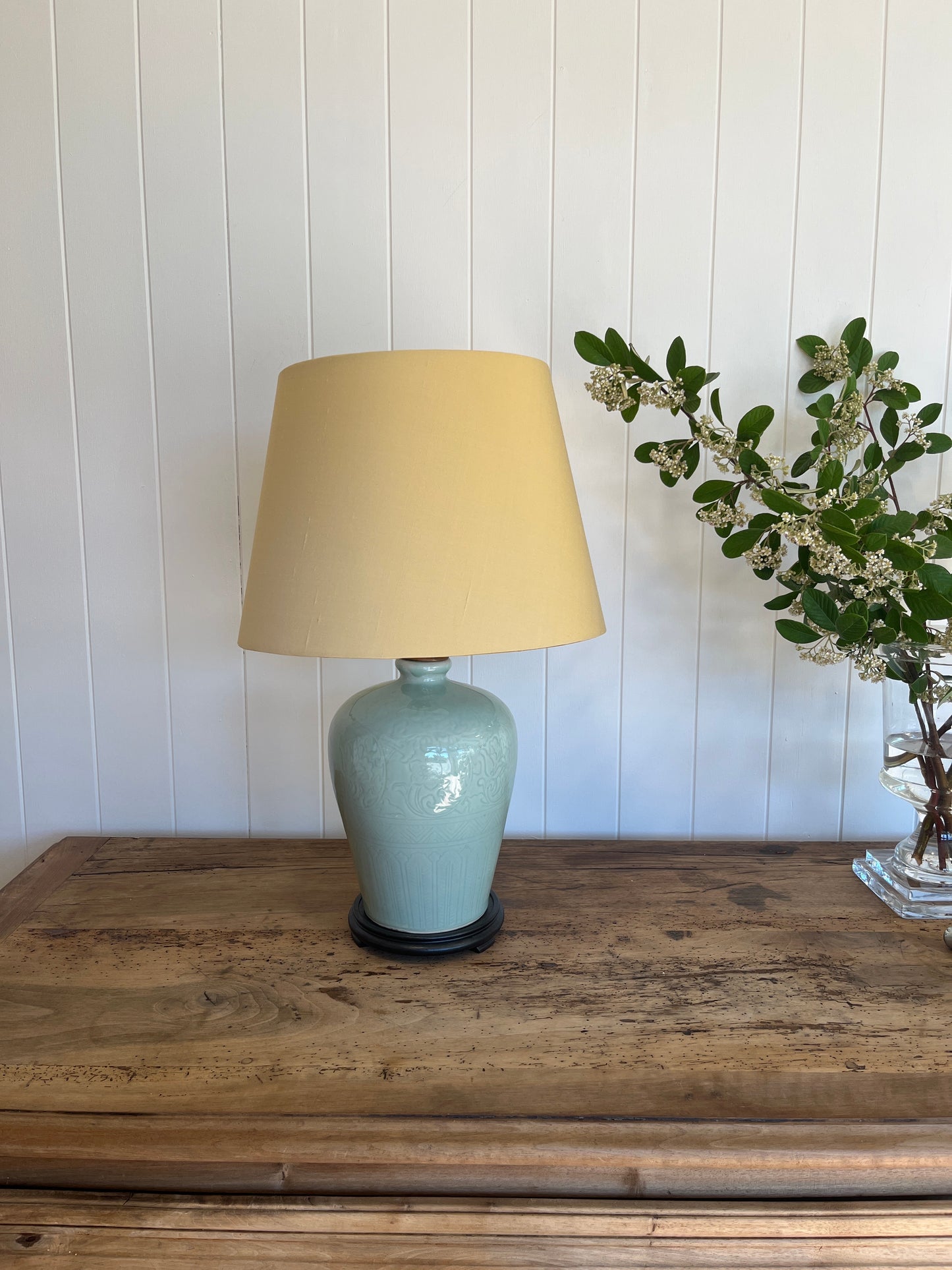 Pair Celadon Lamp Bases