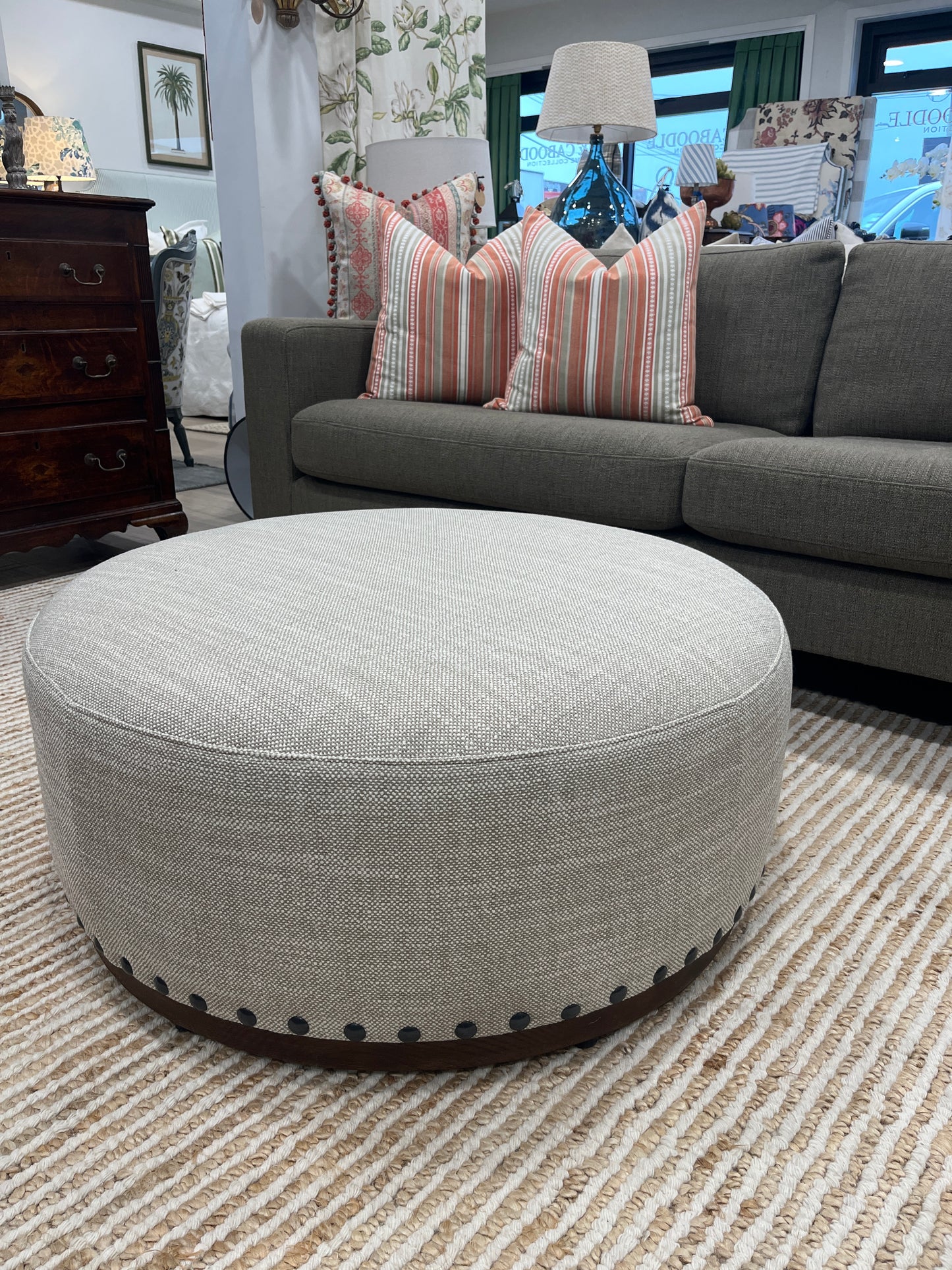 Round studded Ottoman
