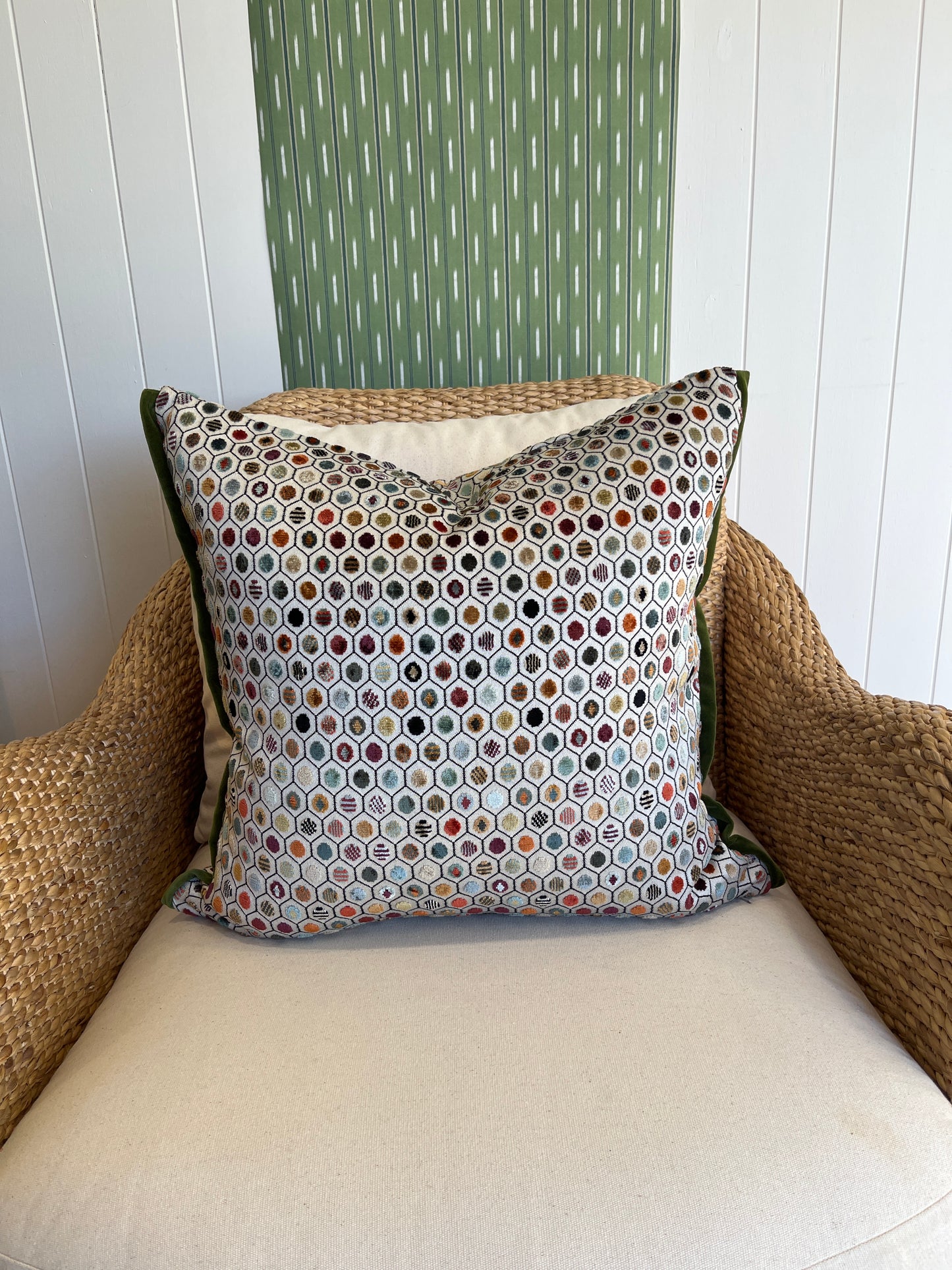 Osbourne & Little Velvet Geometric Cushion