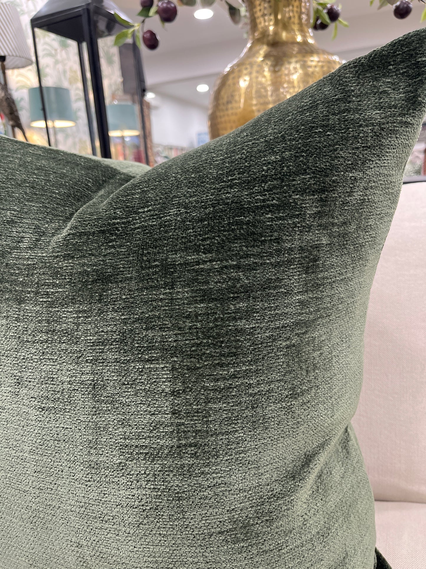Soft Green Velvet Cushion