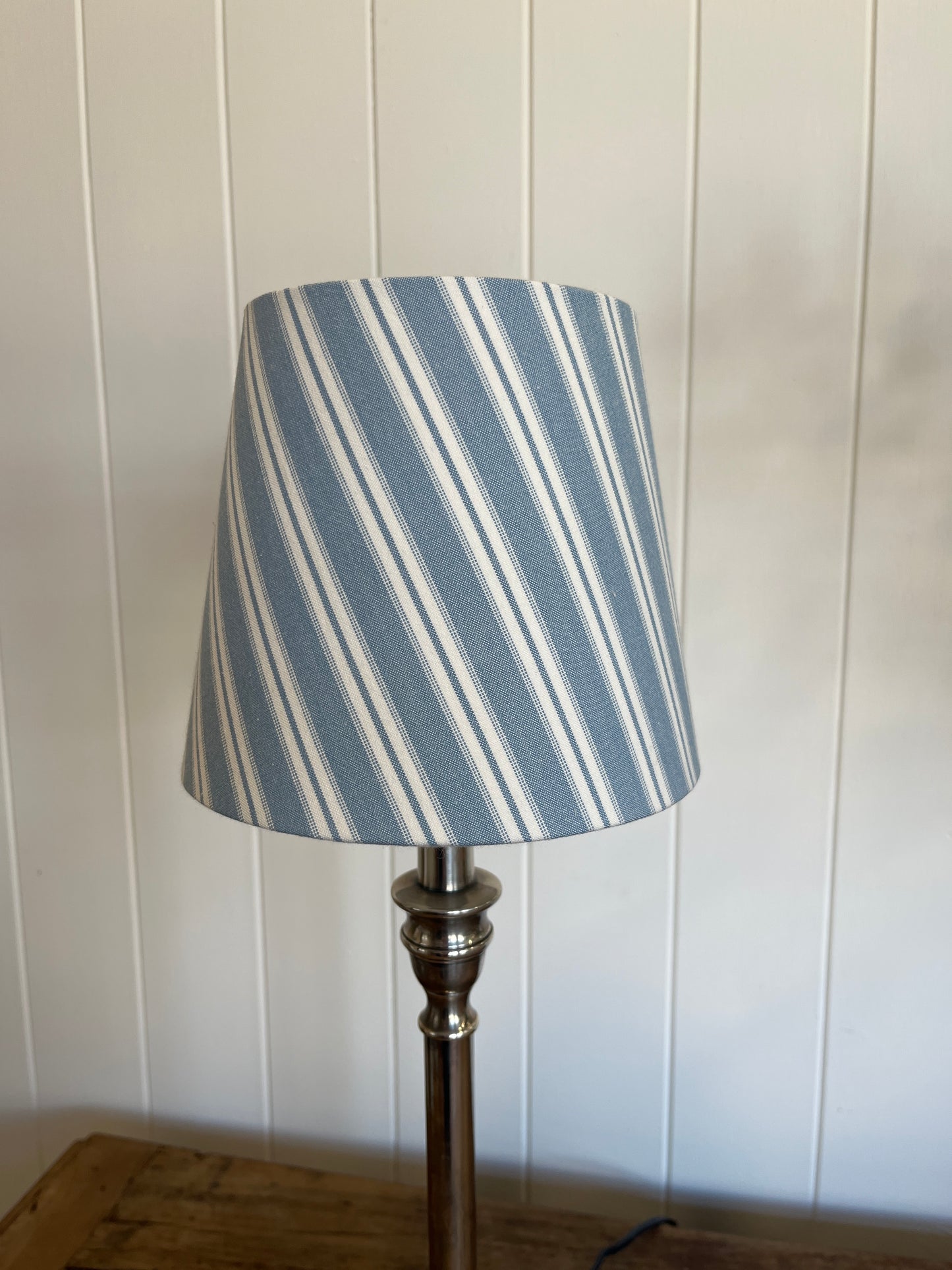 Blue & White Stripe Lamp Shade