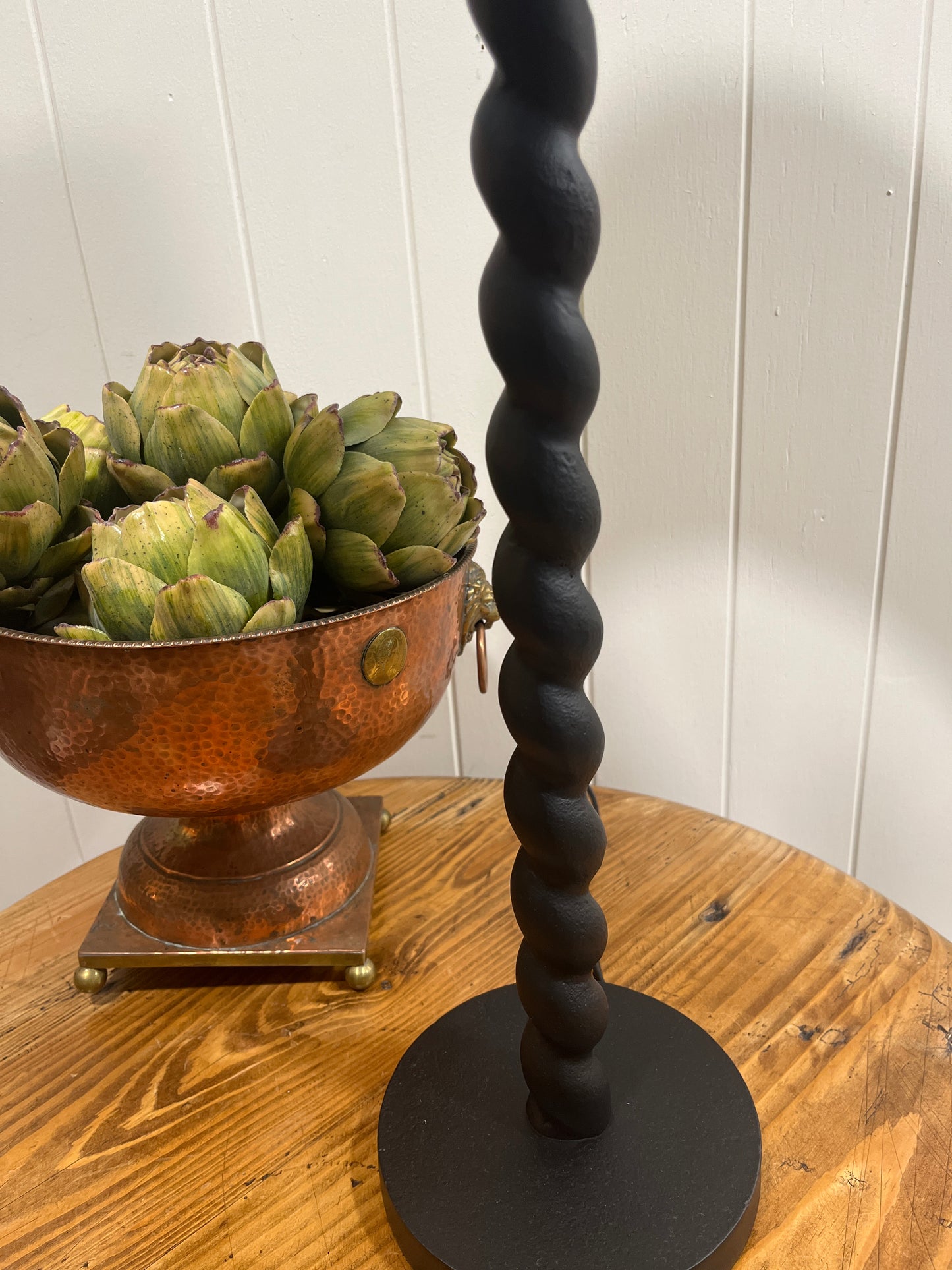 Black Barley Twist table Lamp