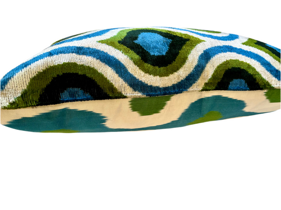 Silk Velvet Ikat Cushion