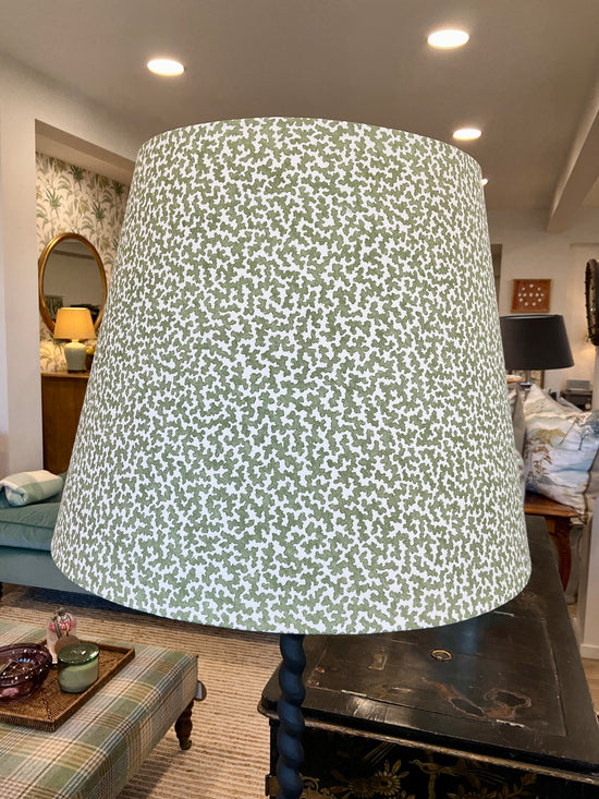 Coral patterned Green Lampshade