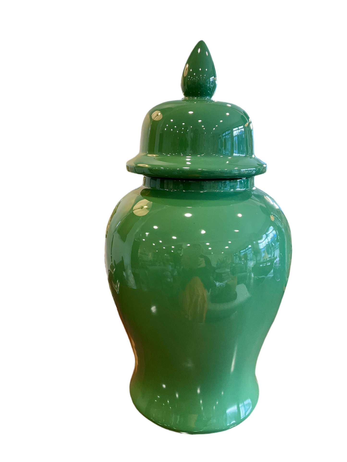 Large Green Ginger Jar