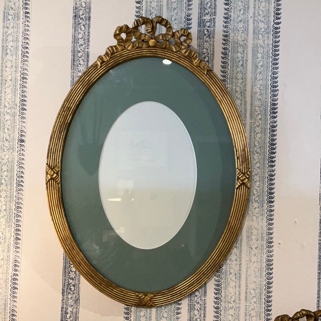 Large English Georgian Gilt Frame with ribbon & bow detail and reeded frame