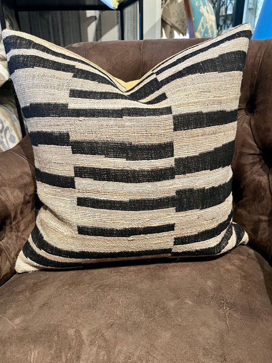 Monochromatic tribal inspired Textured Cushion