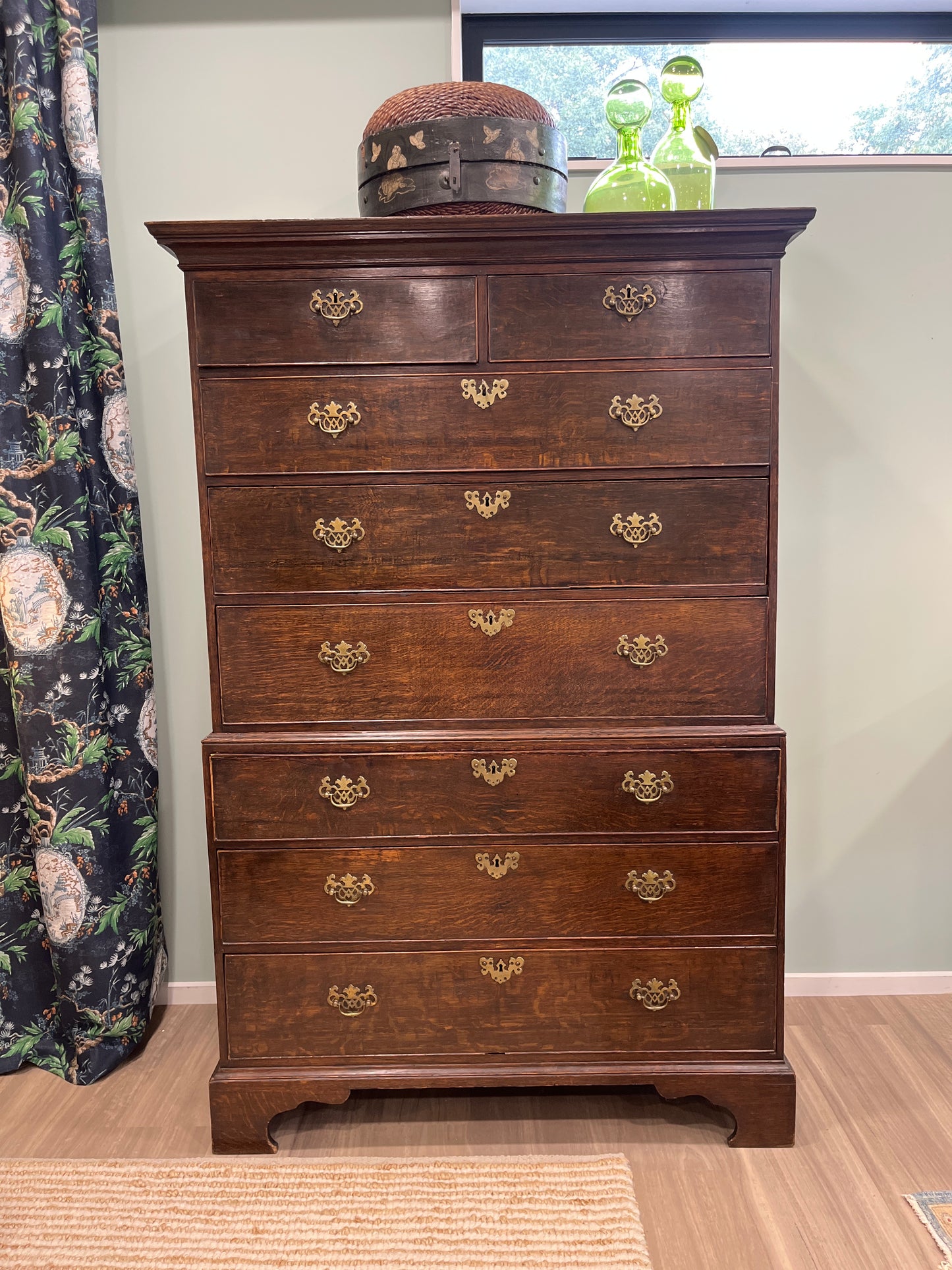 Georgian Oak Chest on Chest
