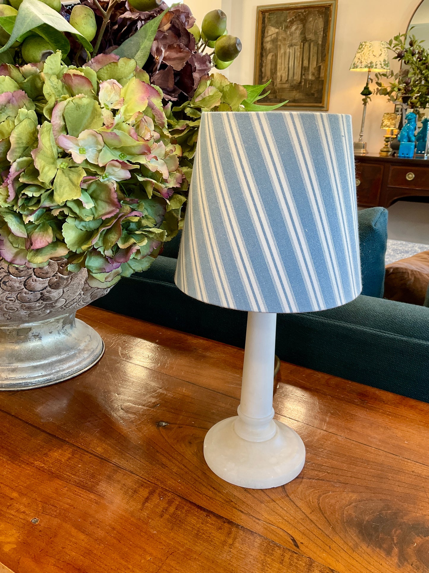 Blue & White Stripe Lampshade