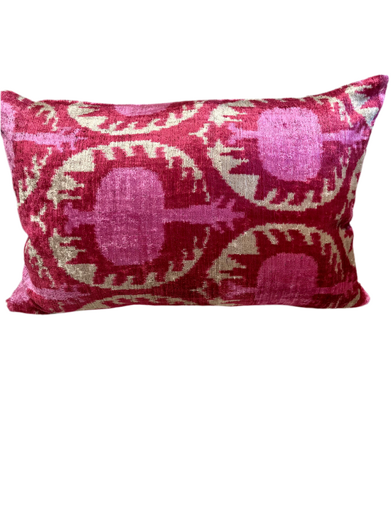 Silk Velvet Ikat Cushion