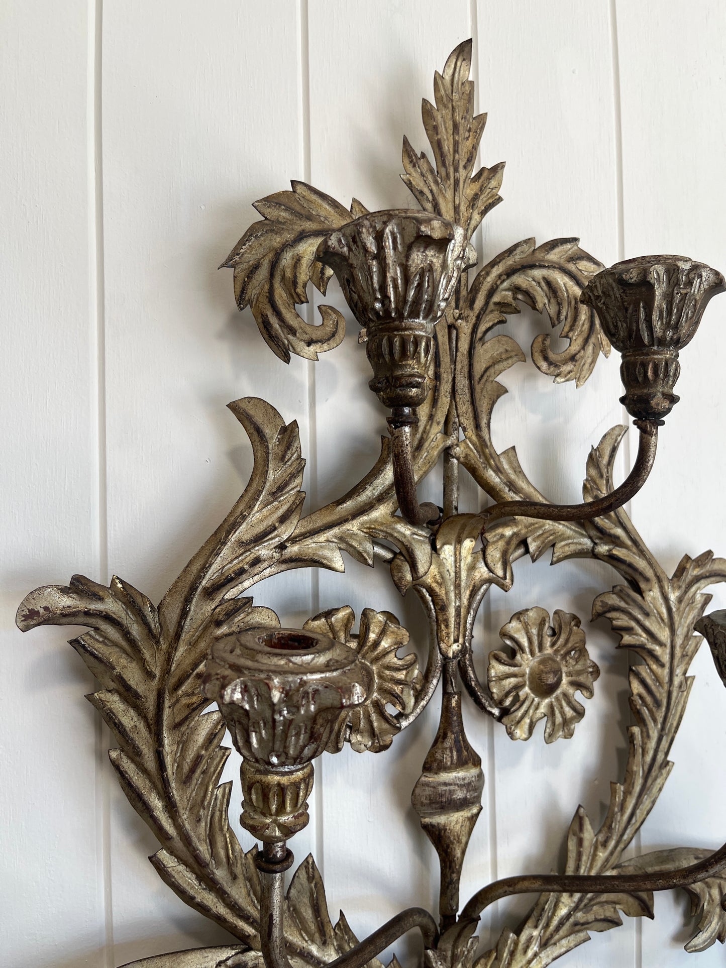 Large Gilt Decorative Owl 8 Candle Wall Sconce
