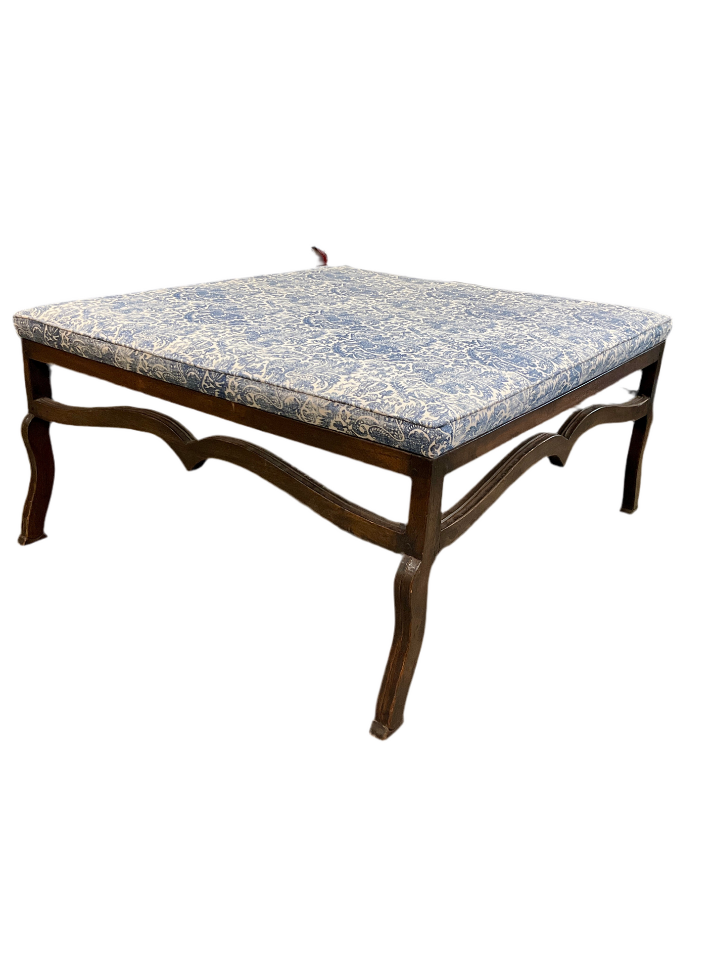 Oak Framed Ottoman With Cupid Bow Detailing